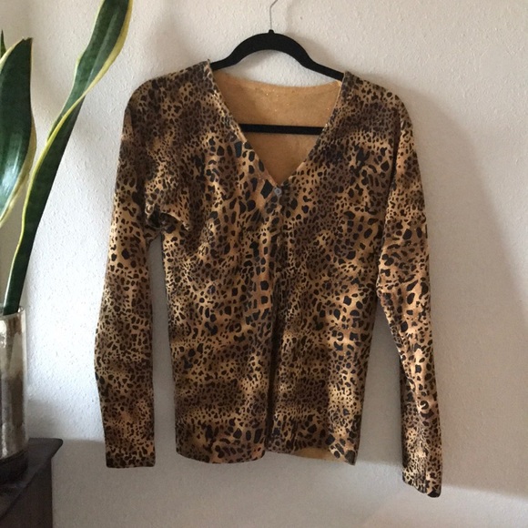 Vintage Cheetah print high end cardigan sweater - Picture 2 of 6